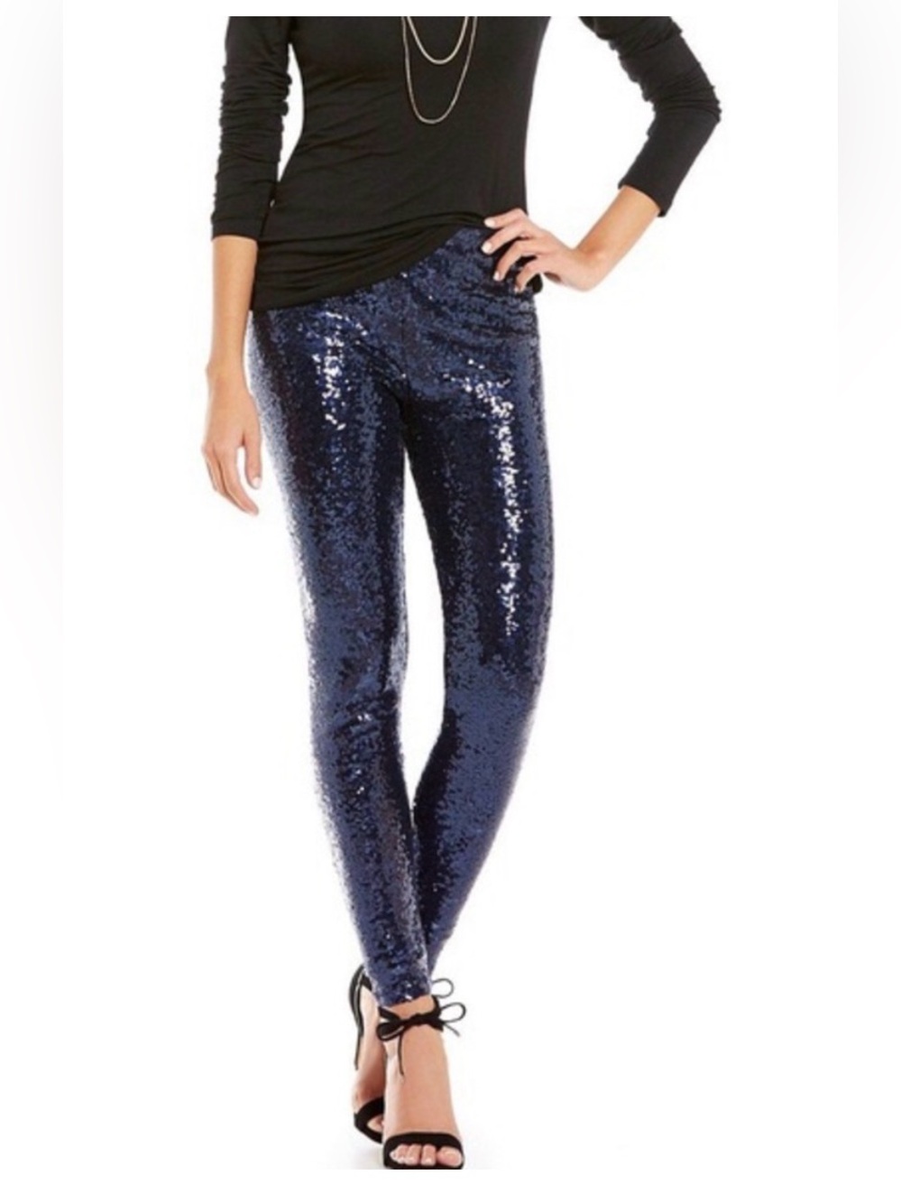Forever 21 Navy Blue Sequin Leggings Pants